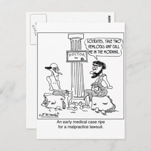 Socrates Files a Malpractice Klage Postkarte (Vorne/Hinten)
