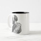 Socrates Illustration Zweifarbige Tasse (Vorderseite Links)