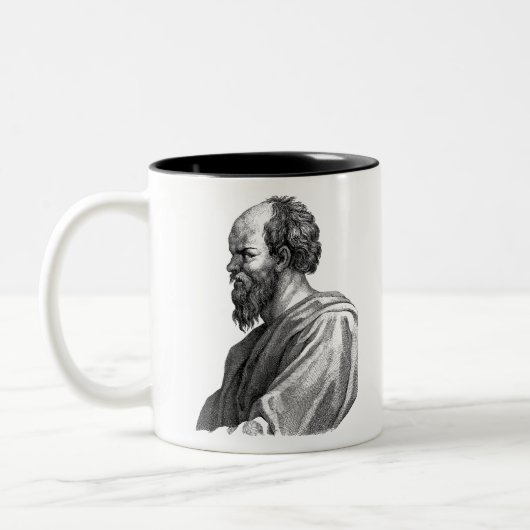 Socrates Illustration Zweifarbige Tasse (Links)