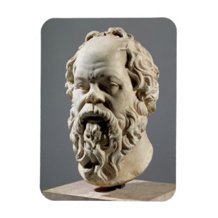 SOCRATES, Marmorkopf, Kopie von einer Bronze von Magnet