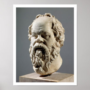 SOCRATES, Marmorkopf, Kopie von einer Bronze von Poster