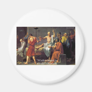 Socrates "Weisheit/Wunder" Zitat Geschenke T-Shirt Magnet