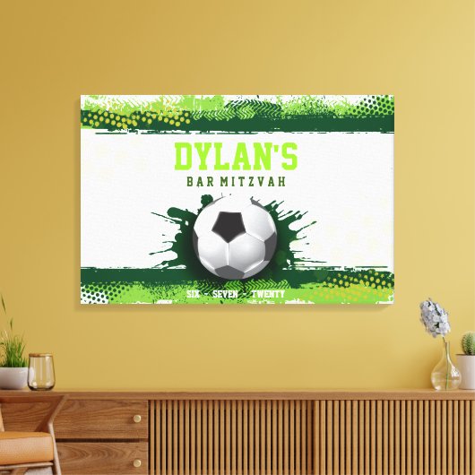 SOCSIN IN GRÜNEN Bar Mitzvah Sign in Memory Board Leinwanddruck (Insitu (Wohnzimmer))