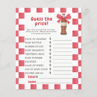 Soda baby shower - Guess the price Game