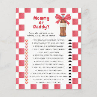 Soda baby shower Mommy or daddy game