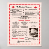 Soda Fountain Menu Poster (Vorne)