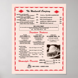 Soda Fountain Menu Poster