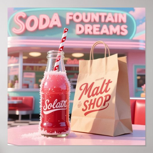 Soda Fountain Träume Retro Kawaii Poster (Vorne)
