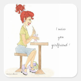 Soda Girl-Aufkleber Quadratischer Aufkleber