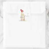 Soda Girl-Aufkleber Quadratischer Aufkleber (Tasche)