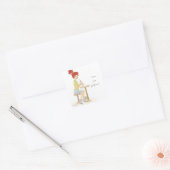 Soda Girl-Aufkleber Quadratischer Aufkleber (Umschlag)