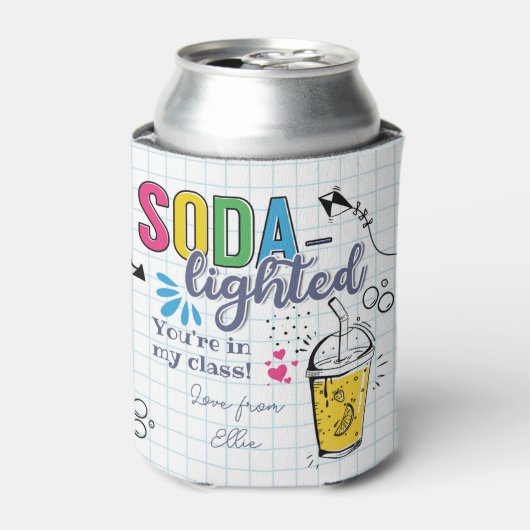 Soda - heller, quadratischer Aufkleber Dosenkühler (Kanne Vorderseite)