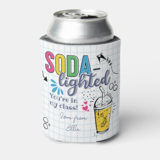 Soda - heller, quadratischer Aufkleber Dosenkühler (Kanne Rückseite)