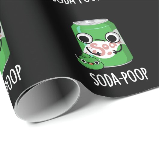 Soda Kackte Funny Drink Pun Dark BG Geschenkpapier (Rolleneckpunkt)