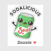 Soda licious Funny Soda Pop Pun Aufkleber (Blatt)