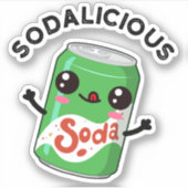 Soda licious Funny Soda Pop Pun Aufkleber (Vorderseite)