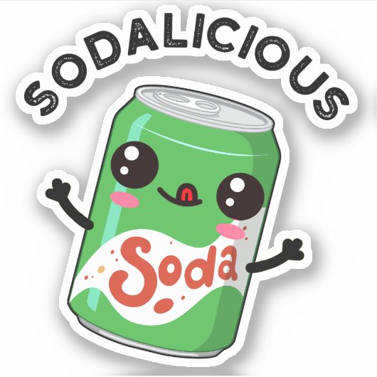 Soda licious Funny Soda Pop Pun Aufkleber (Vorderseite)