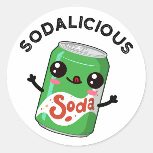 Soda licious Funny Soda Pop Pun Runder Aufkleber