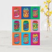 Soda light Pop Art Vatertag Grußkarte Karte (Gelbe Blume)