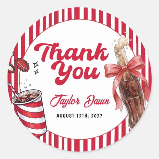 Soda Pop Baby Shower  Runder Aufkleber (Vorderseite)