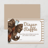 Soda Pop Bow Baby Shower Diaper Raffle Begleitkarte (Vorne/Hinten)