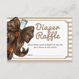 Soda Pop Bow Baby Shower Diaper Raffle Begleitkarte