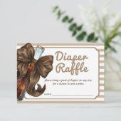 Soda Pop Bow Baby Shower Diaper Raffle Begleitkarte (Stehend Vorderseite)