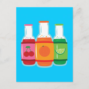 Soda Pop Flaschen Postkarte
