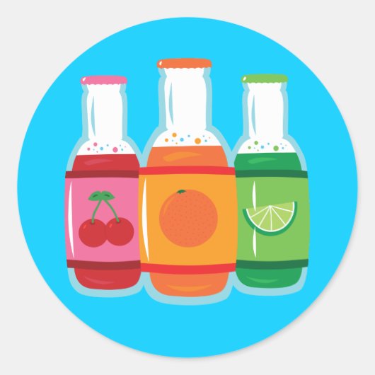 Soda Pop Flaschen Runder Aufkleber (Vorderseite)