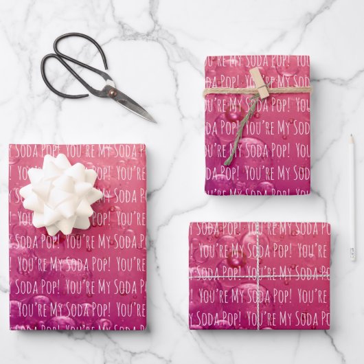 Soda Pop Geschenkpapier-Set mit 3 Bögen Geschenkpapier Set (Vorderseite)
