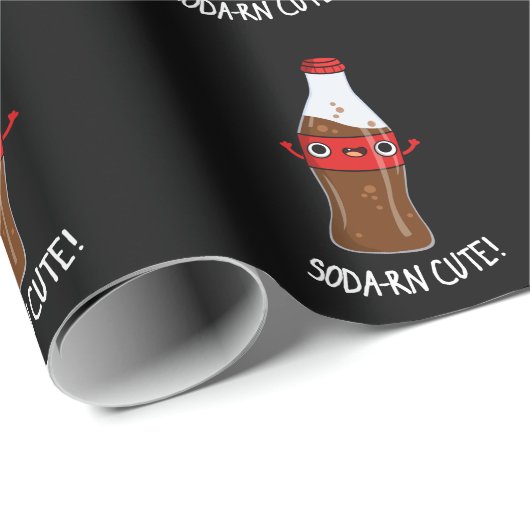 Soda-rn Niedlich Funny Soda Pun Dark BG Geschenkpapier (Rolleneckpunkt)