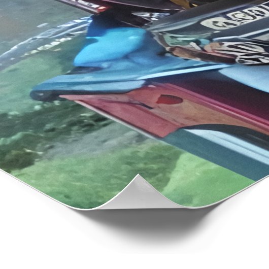 Soda-Robotermonster in der Stadt | AI Art Poster (Ecke)