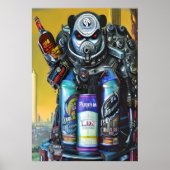 Soda-Robotermonster in der Stadt | AI Art Poster (Vorne)
