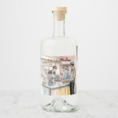 Soda Shop Aquarell Art Print Alkoholflaschenetikett (Vorderseite)