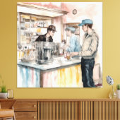 Soda Shop Aquarell Leinwand Art Print (Insitu (Wohnzimmer))