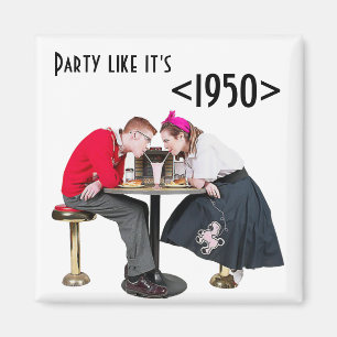 Soda Shop Couple aus den 50er Jahren Magnet