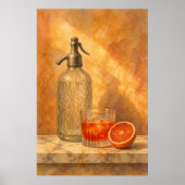 Soda Siphon und Bitterorange Wasserfarbenposter Poster (Vorne)