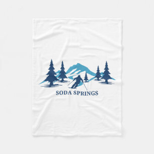 Soda Springs California Ski Resort Skifahrer _1 Fleecedecke