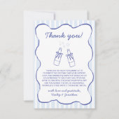 Soda Theme Blue Hand Drawn Baby Shower Dankeskarte (Vorderseite)