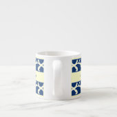 Sodalitblau, blassgelb, Gefallen Tasse Expresso (Rückseite)