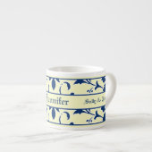 Sodalitblau, blassgelb, Gefallen Tasse Expresso (Vorderseite Rechts)