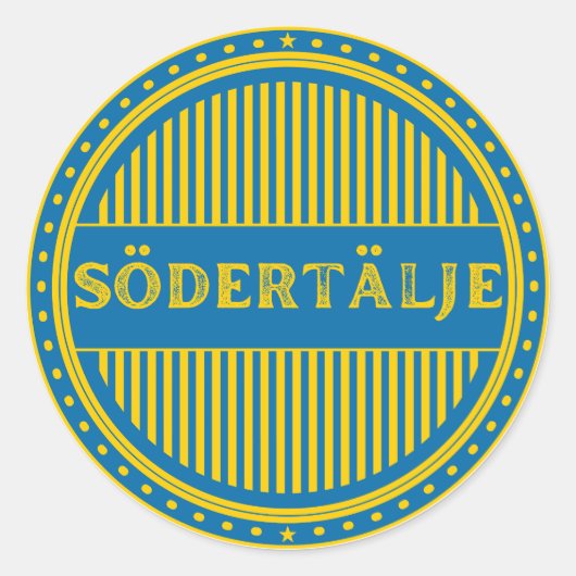 Södertälje City Pride Emblem – Swedish Identity Runder Aufkleber (Vorderseite)