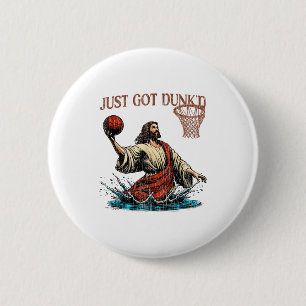 Soeben Getunkt Lustige Taufe Jesus Christliches Ba Button