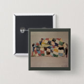 Sofa Aquarell und Tinte 1985 Button (Vorne & Hinten)