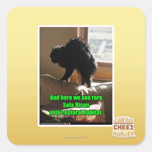 Sofa Bison Quadratischer Aufkleber (Vorderseite)