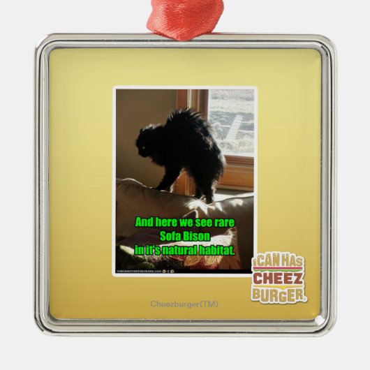 Sofa-Bison Silbernes Ornament (Vorne)