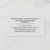 Sofa Cushions, Reinigungsservice Visitenkarte (Rückseite)