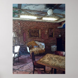 Sofa im französischen Viertel Poster