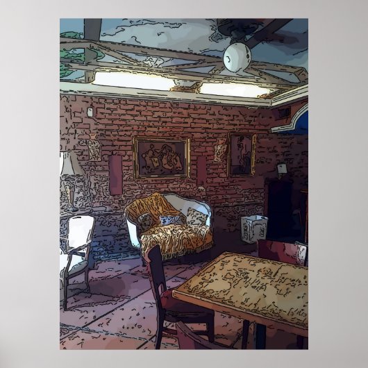 Sofa im französischen Viertel Poster (Vorne)