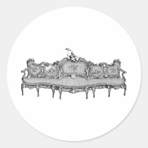 Sofa-Linienkunst Runder Aufkleber